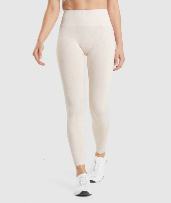 Damske Legíny Gymshark Adapt Fleck Seamless Biele | LR9458623